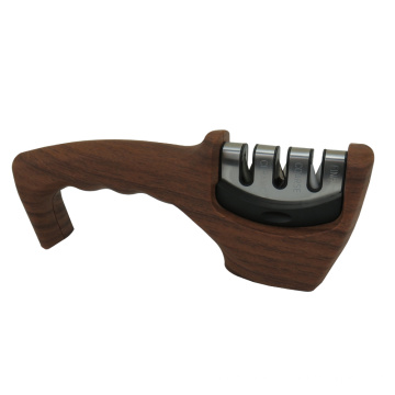 Wood Pattern 3-Stage Kitchen Knife Sharpener